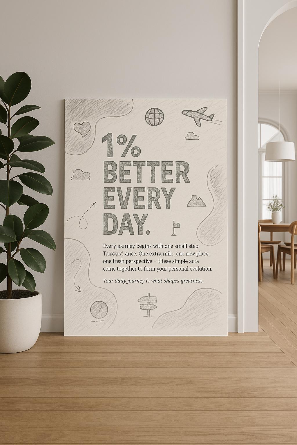 1% Better,office decor,modern artdigital download,printable wall art,quote decor print,motivational quotes,office decor print,home office