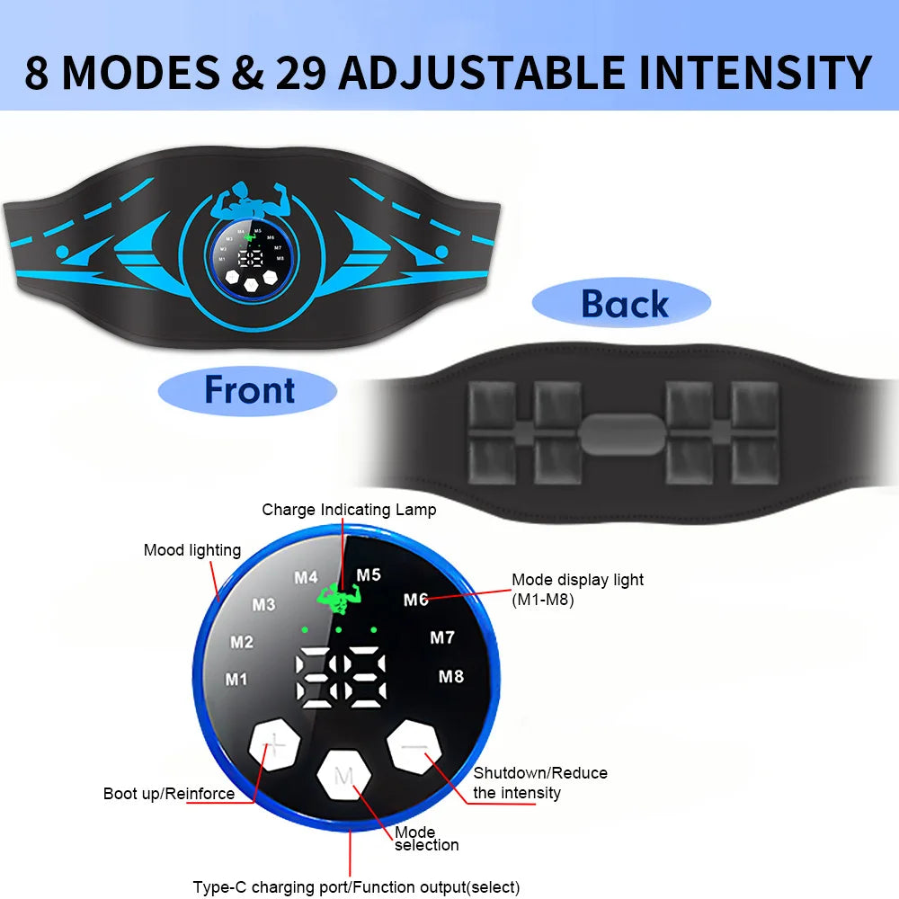 Abdominal Electronic Muscle Simulator EMS 8 modes and intensity