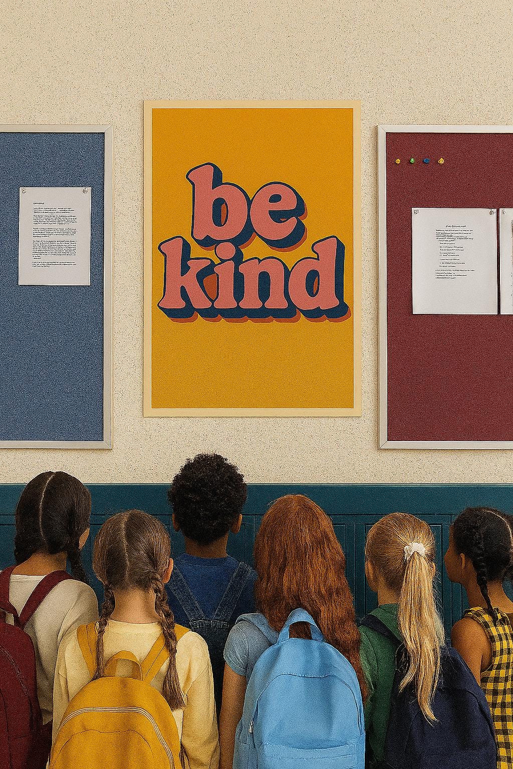 Be Kind Retro Poster: 70s Vintage Typography, Positive Quote (Digital Download)